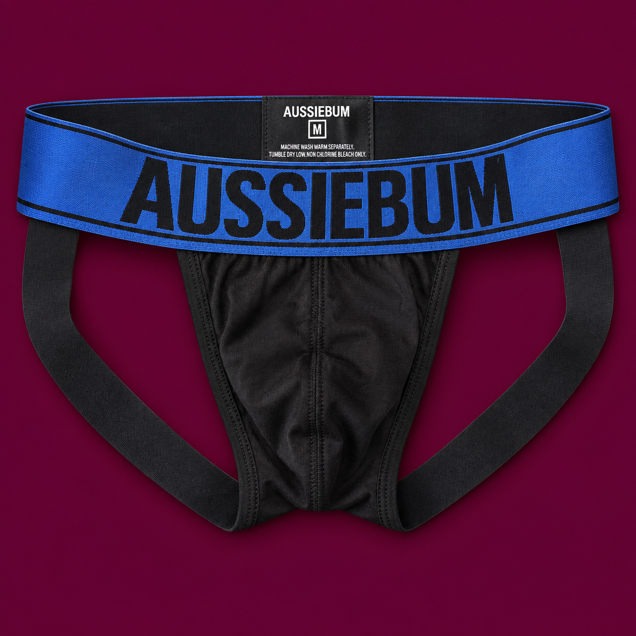 Classic Cotton Jockstrap in Black · blue band