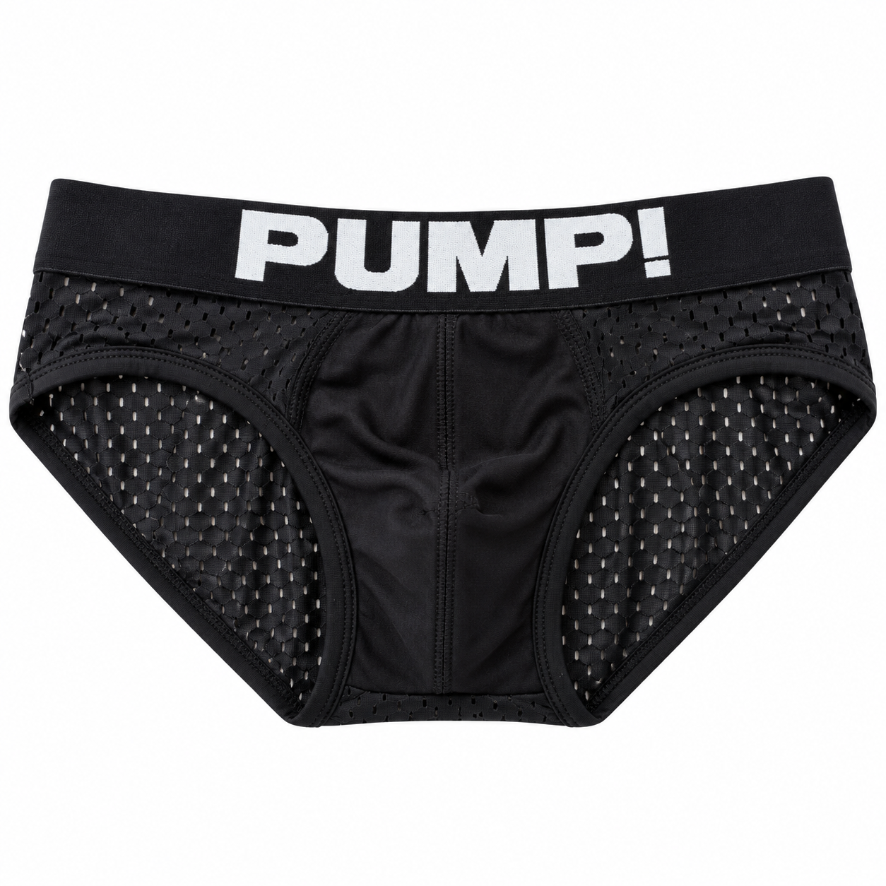 Pump Briefs in Black Mesh