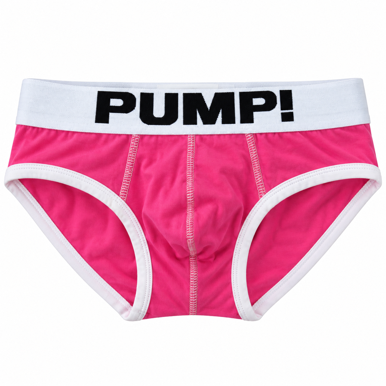 Pump Briefs in Pink / white band