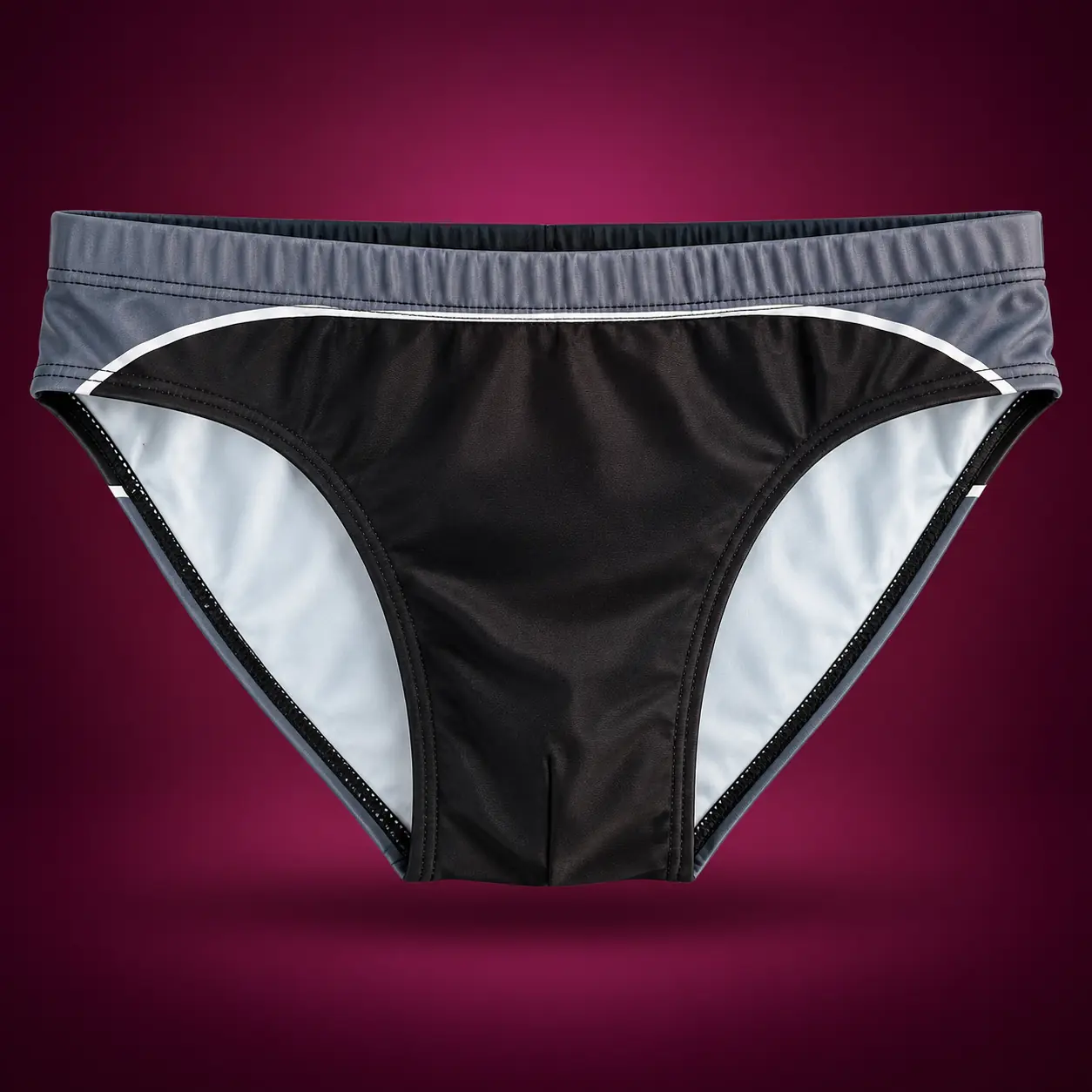 Black / Gray Color-Block swimwear in Black / gray