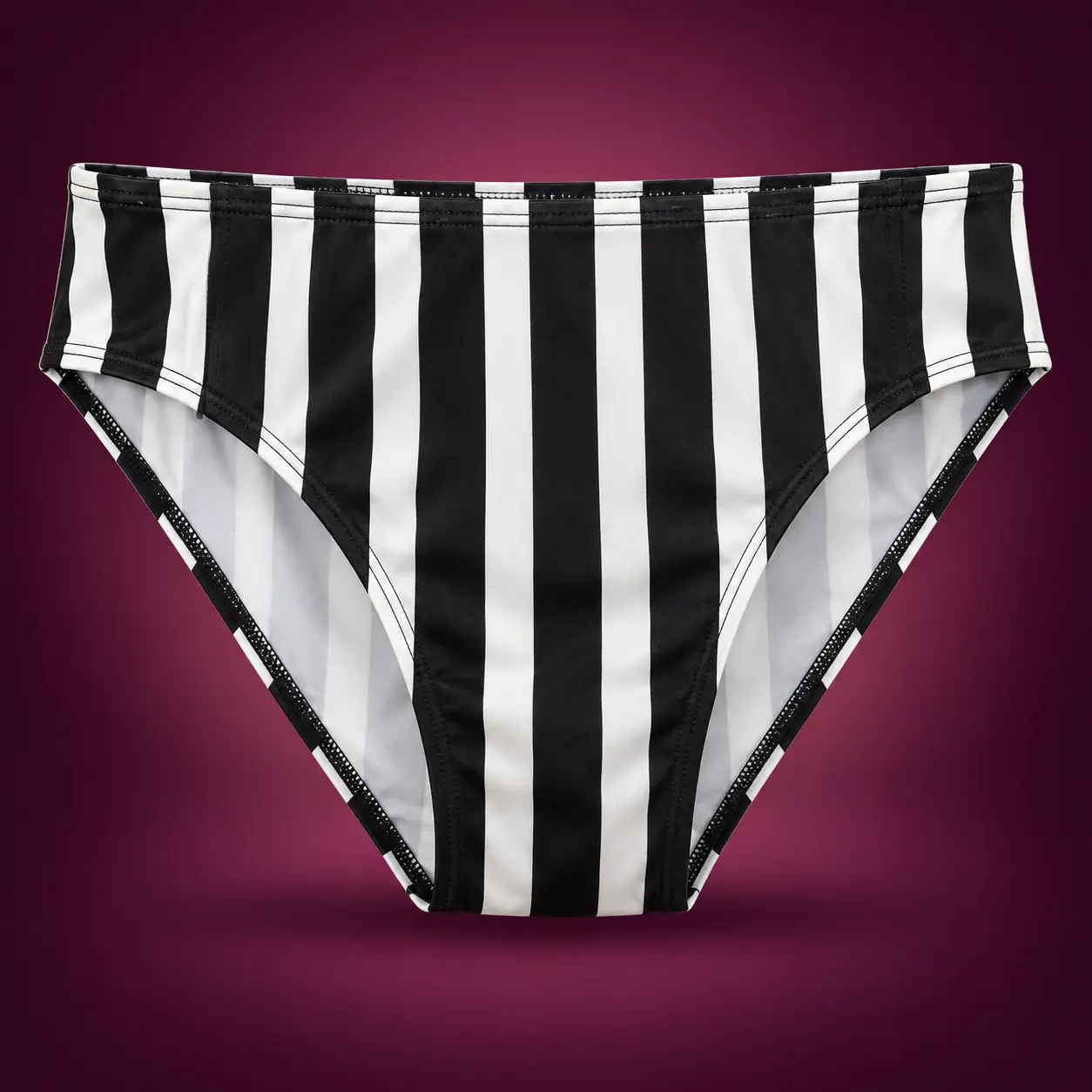 Black / White Stripe swimwear in Black / white
